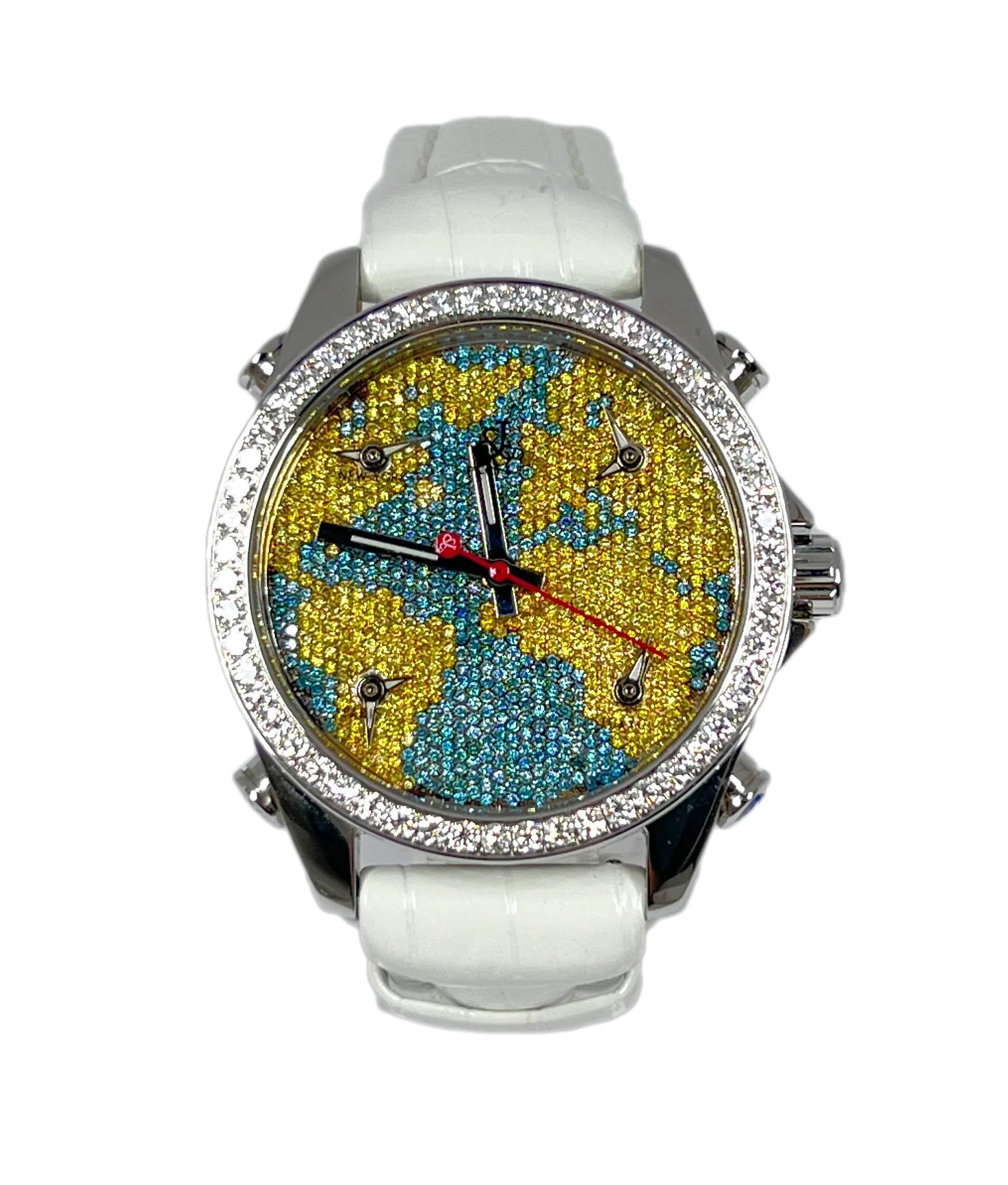 Jacob & Co Five Time Zone Stainless Steel and White Diamonds Watch, JCM47YBBZ
