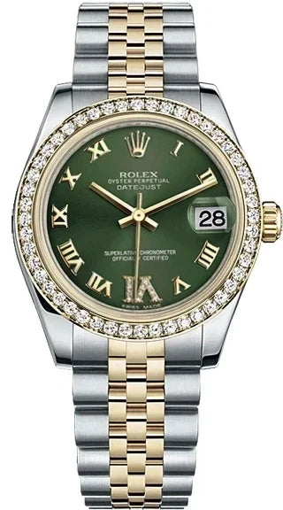 Rolex Datejust Stainless Steel & 18K Yellow & Diamonds Gold Lady's Watch, Preowned-178383-0005