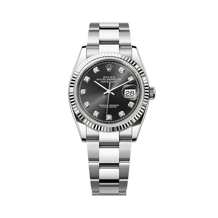 Rolex Datejust Stainless steel & 18K White Gold & Diamonds Lady's Watch, Preowned-126234-0028