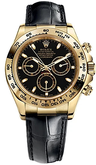 Rolex Daytona 18K Yellow Gold Men's Watch, Preowned-116518 bksbk