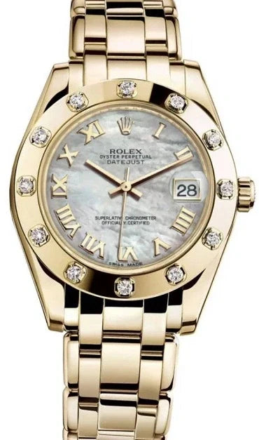 Rolex Pearlmaster 18K Yellow Gold & Diamonds Lady's Watch, Preowned-81318-0005