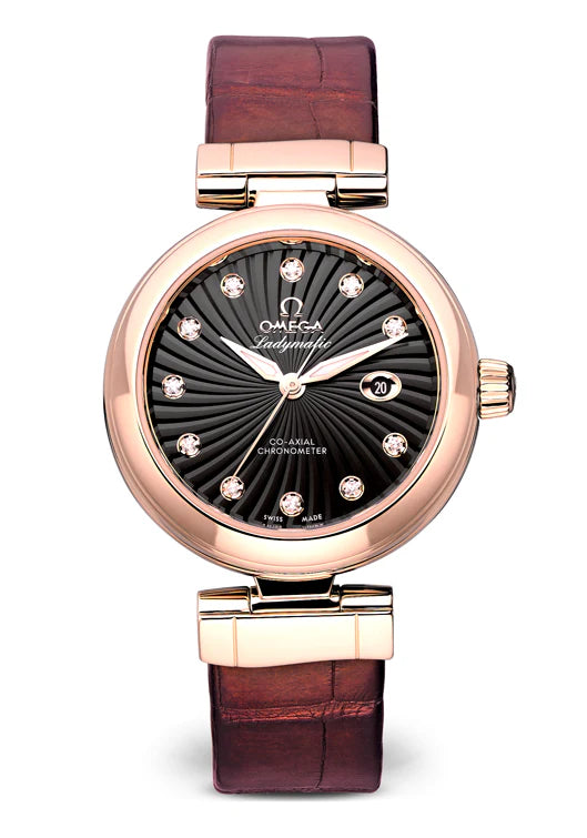 Omega De Vile 18K Rose Gold & Diamonds Ladies Watch, Preowned-425.63.34.20.51.001