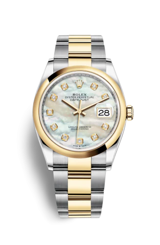 Rolex Datejust Stainless Steel & 18K Yellow Gold Unisex Watch, Preowned-126203-0024 MOP
