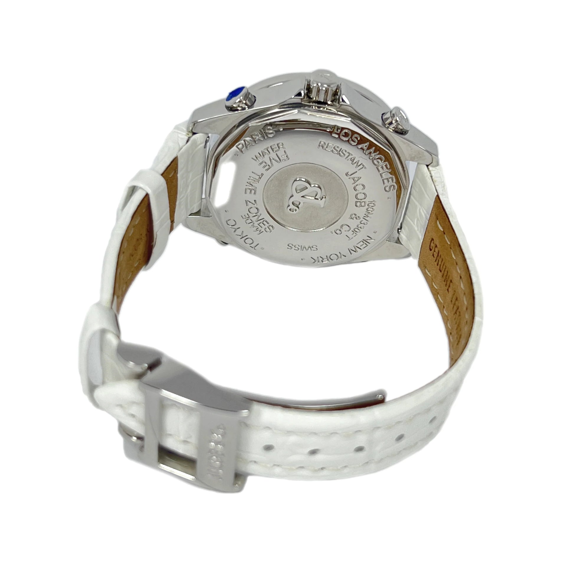 Jacob & Co Five Time Zone Stainless Steel and White Diamonds Watch, JCM47YBBZ